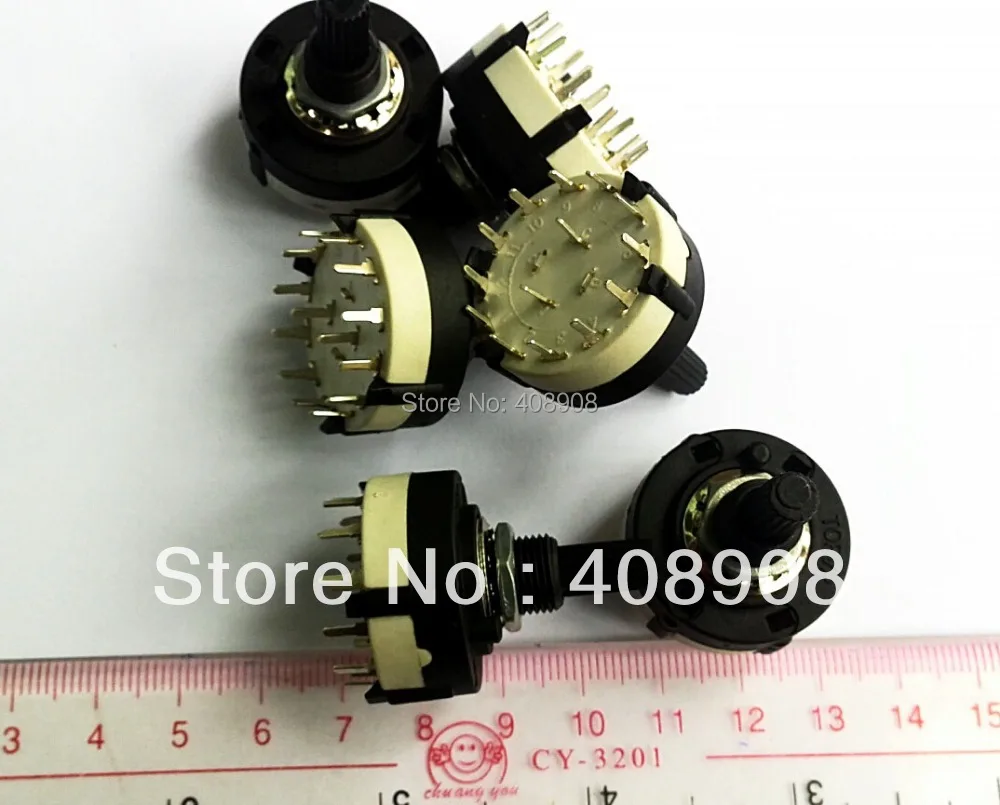 Пластиковый переключатель поворотный 10 шт х 2 полюса 1 6 позиций 12 контактов