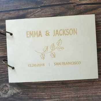 

Personalized Wedding Floral Guest Book Rustic Wedding Guestbook Custom Wood Engagement Anniversary Wedding Memory Album Book