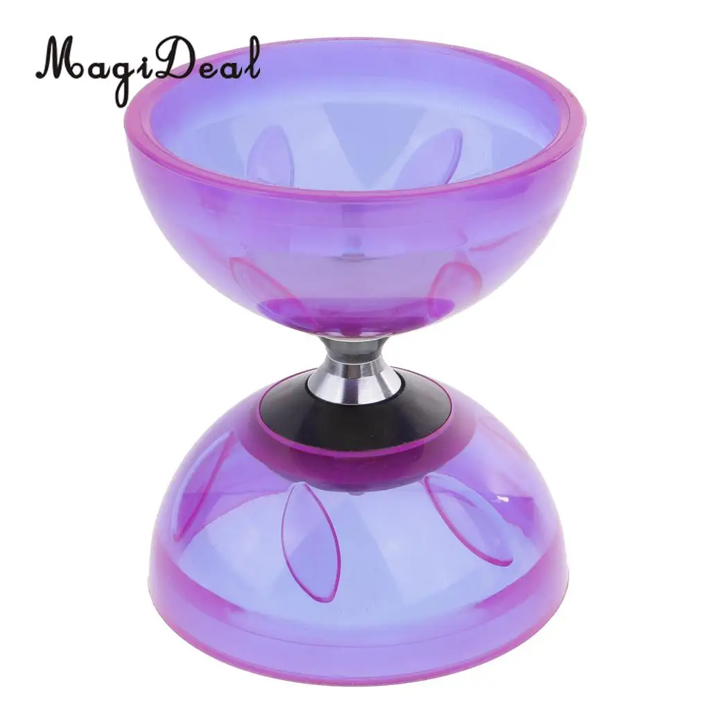 MagiDeal Triple Bearing Juggling Diabolo Toys with Sticks & String 13cm Diameter for Professionals Beginners Kids Adults 4Colors