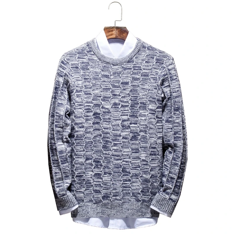 Men's Knitted Sweaters Casual Crew Neck Long Sleeve Loose Winter Warm Pullover Sweater Tops (3)