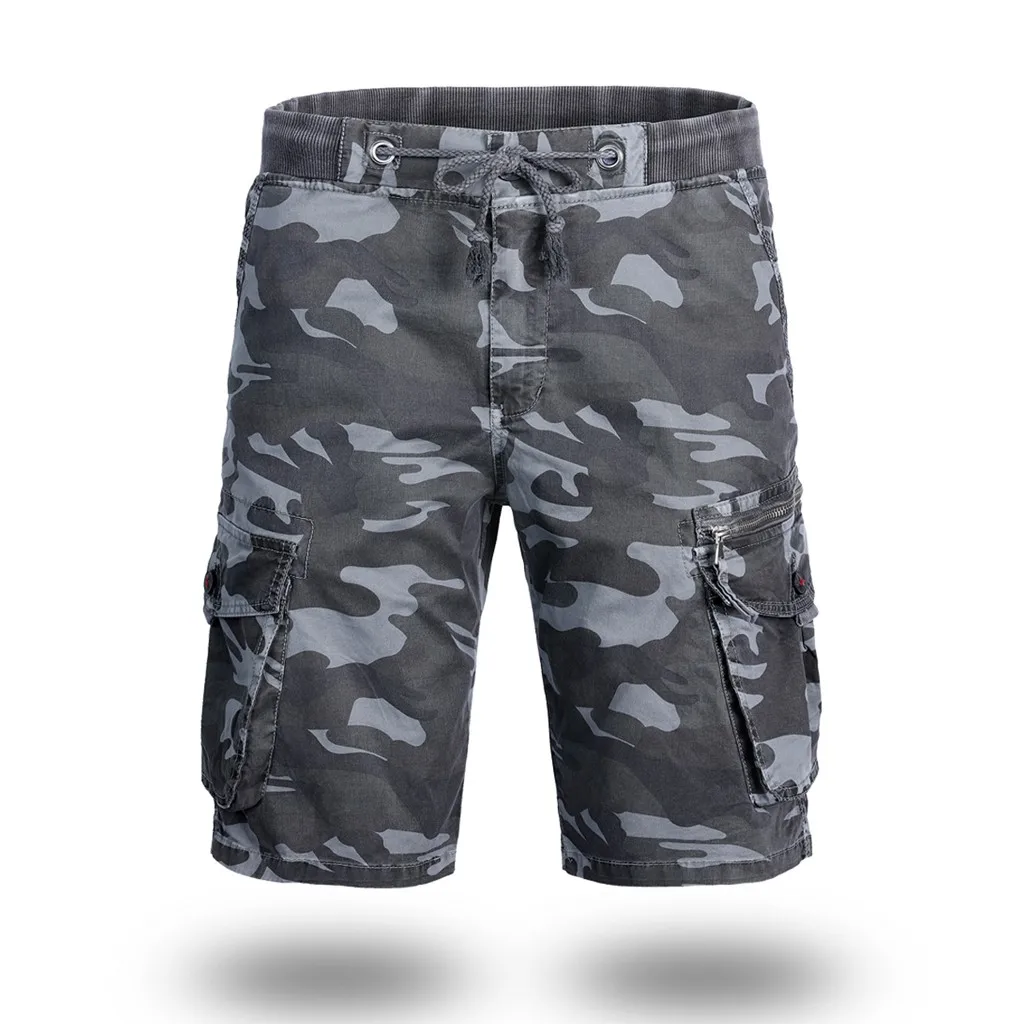 Fashsiualy бермуды masculina Модные мужские хлопковые карманы камуфляж на открытом воздухе рабочие брюки Карго короткие брюки шорты мужские