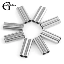 100 шт двойные овальные медные трубки рыболовные лески обжимные рукава трубные соединители рыболовные проволочные трубки