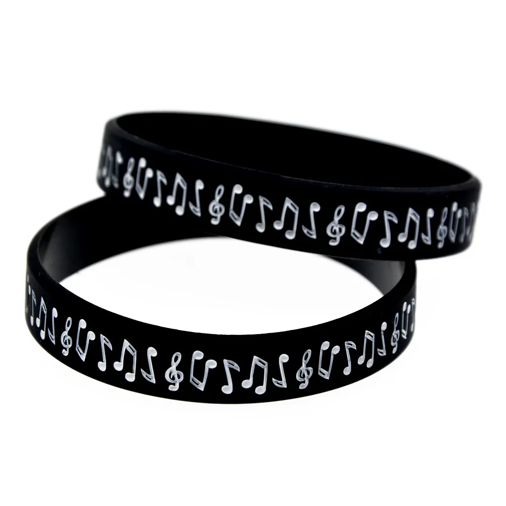 1 шт в виде скрипичного ключа Wristband Силикона Debossed и заполняется цветом|Браслеты с