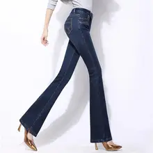 Женские зимние вельветовые сапоги, модные джинсы для девочек, брюки с подкладом, брюки-клеш, размер 26-33