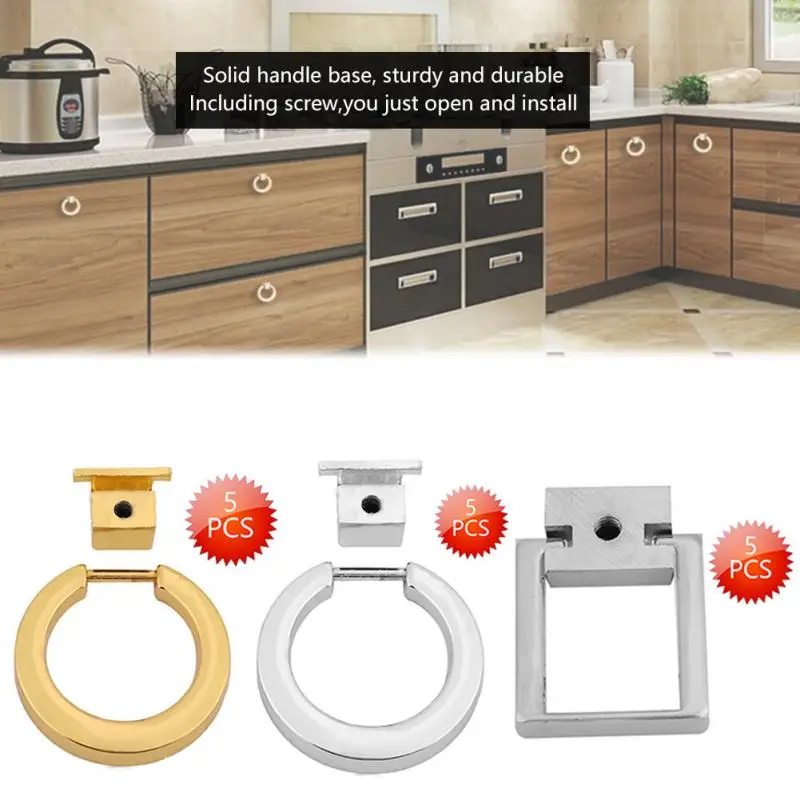 

5Pcs Single Hole Door Pull Ring Furniture Cabinet Pull Door Handles Simple Design Household drawer cabinet handles