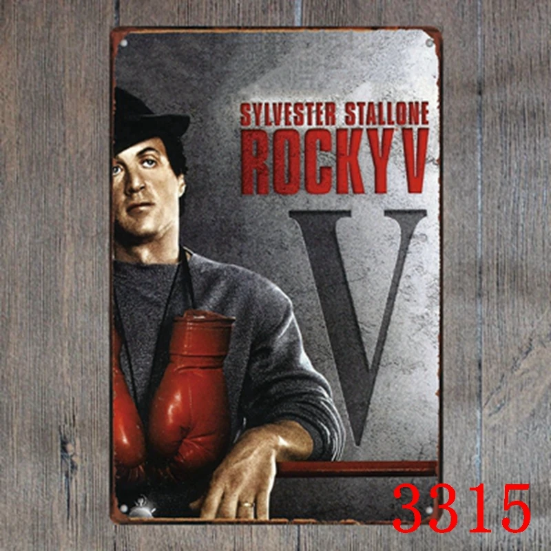 Металл живопись "ROCKY" стены плакат Арт-Деко железная пластина Винтаж дом бар кофе Ретро Олово Знаки 20*30 см