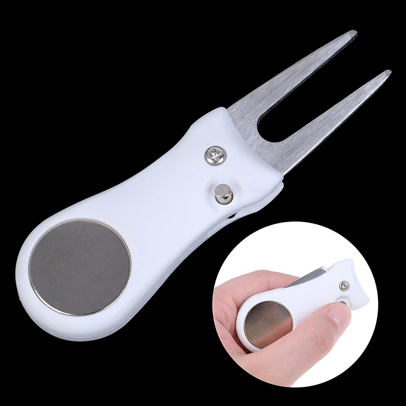 

1PC Foldable Golf Divot Tool with Golf Ball Pitch Groove Cleaner Golf Training Aids Golf Accessories Putting Fork