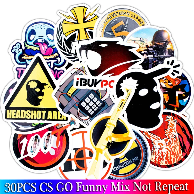 30PCS Pack cs go Stickers Set Stickers For Kids Luggage Skateboard Laptop Teem Game Stickers Graffiti Sticker For Home Decor (4)