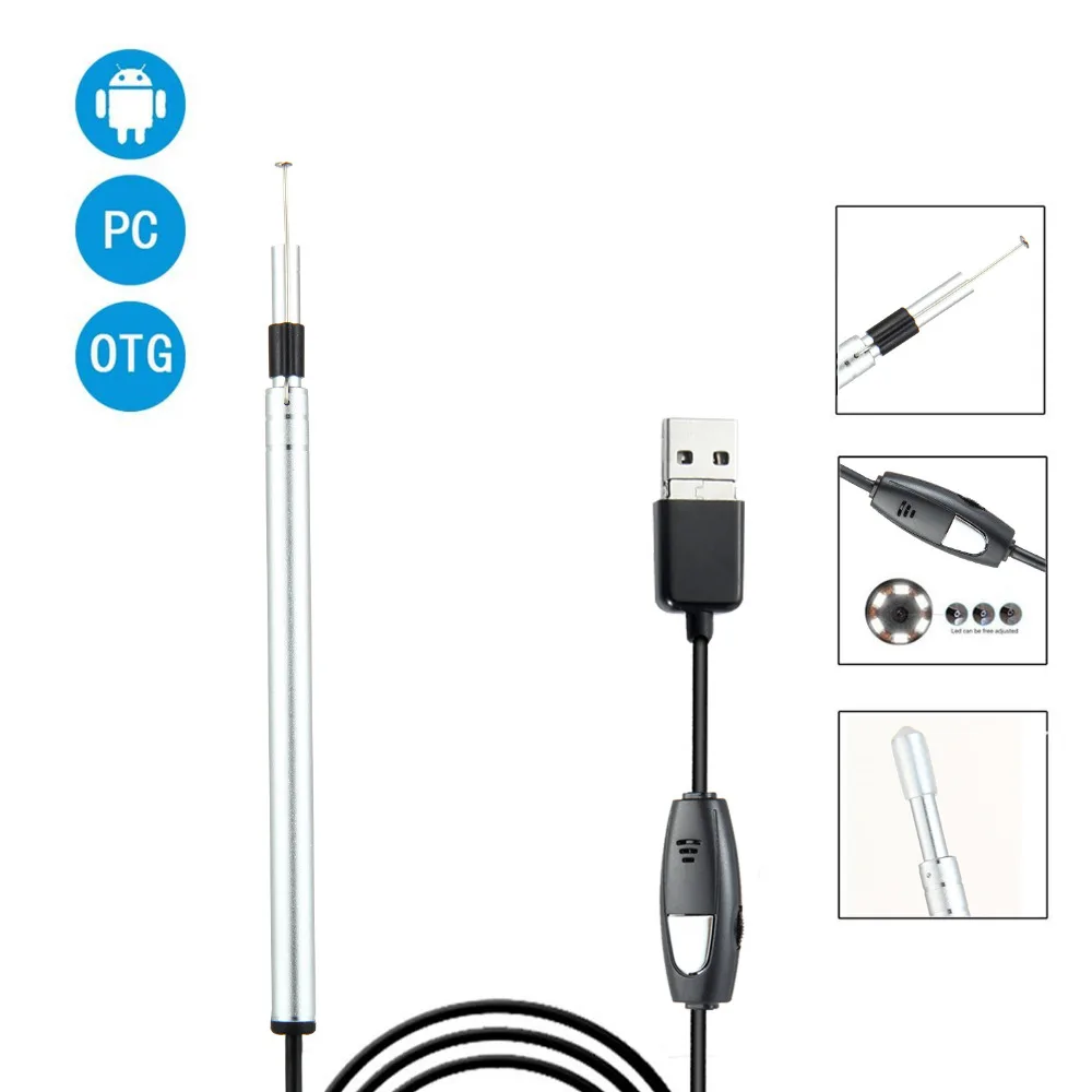 

Micro USB Endoscopy Camera Ear Lens LED Mini Android PC