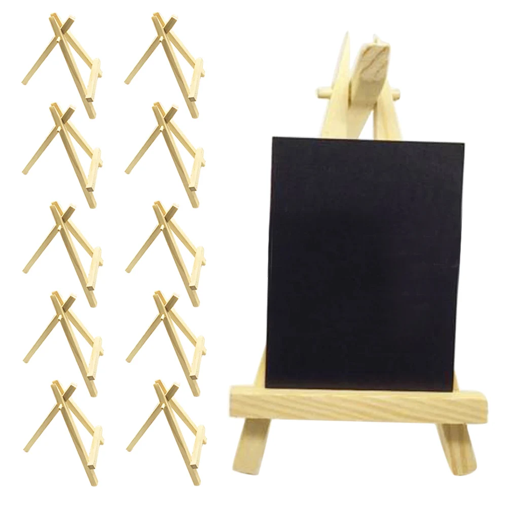 

Behogar 10PCS Pine Wood Mini Easel Triangle Artist Painting Table Wedding Number Name Menu Card Display Stand Board