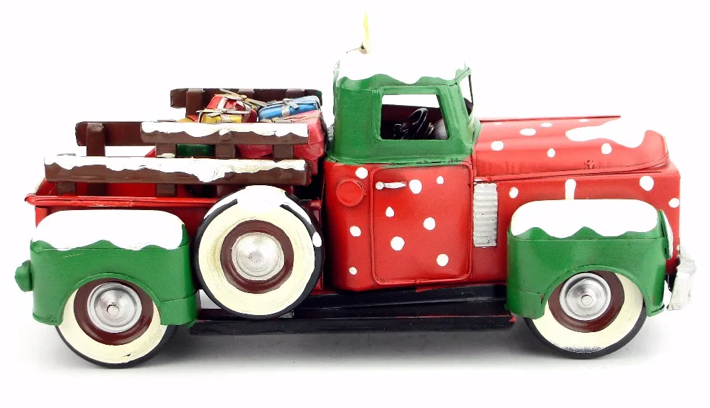 Винтажная железная модель автомобиля Рождественские украшения для дома винтажная картина автомобиля Американский пикап гостиная Ретро украшение