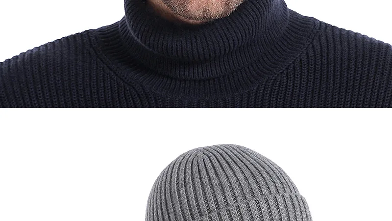 New men's autumn and winter wool warm hat solid color outdoor warm men's and women's wool size adjustable thick winter hat