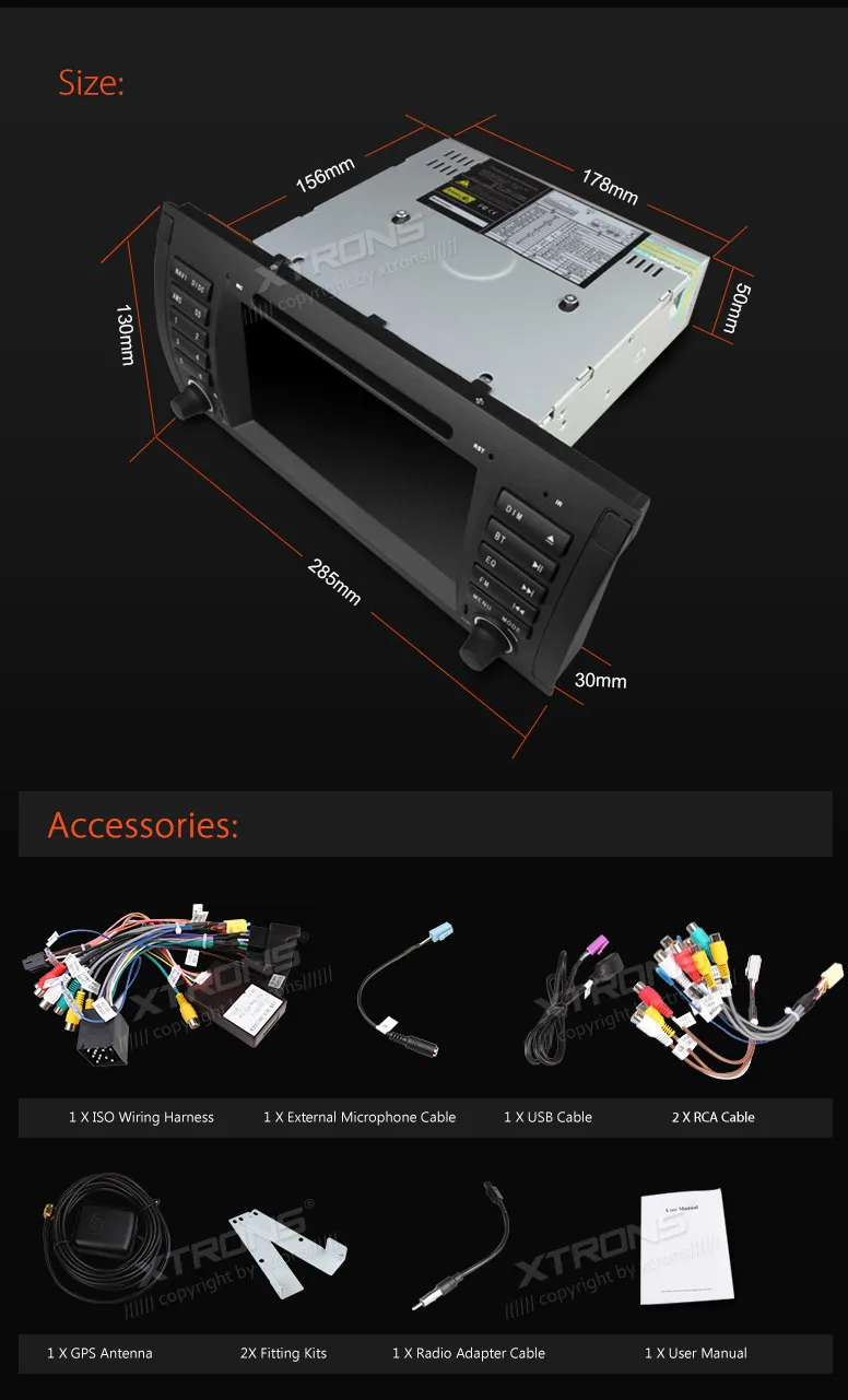 Sale XTRONS 7" 1080P Video Capacitive Touch Screen Car DVD Player GPS CANbus for BMW E53 X5 1999 2000 2001 2002 2003 2004 2005 2006 12