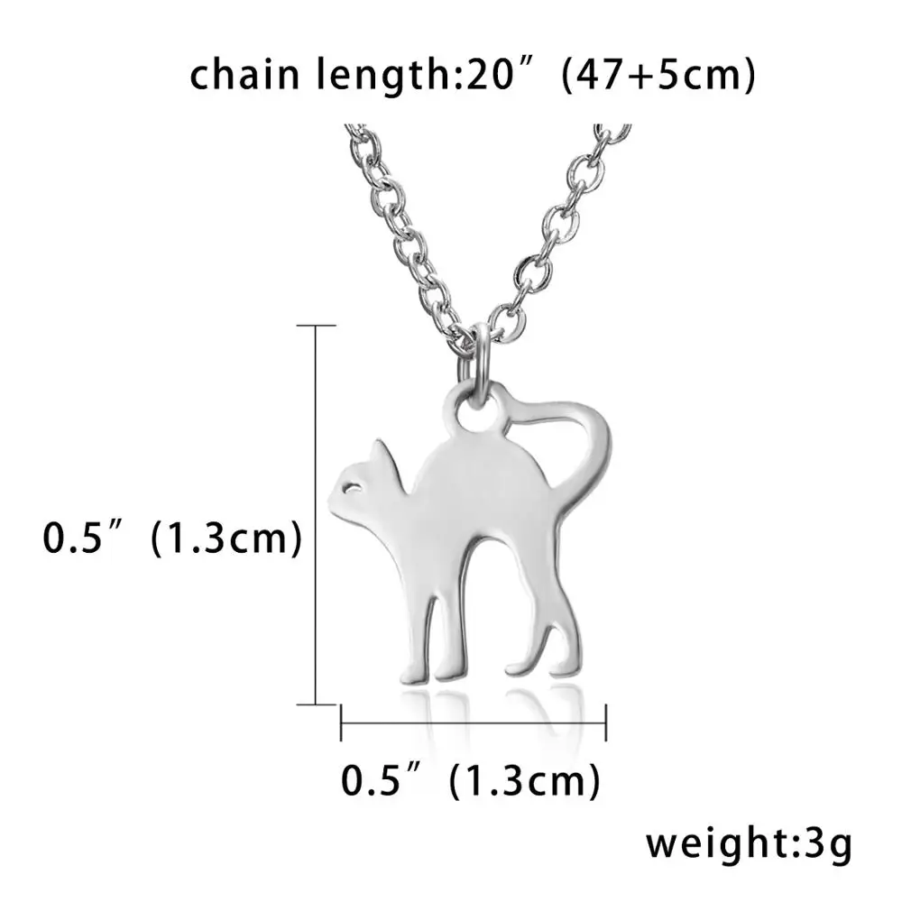 Rinhoo нержавеющая сталь с милым котом Очаровательное ожерелье с простым дизайном кулон для домашних животных кошка ожерелье для кошек женское ювелирное ожерелье подарок для любви