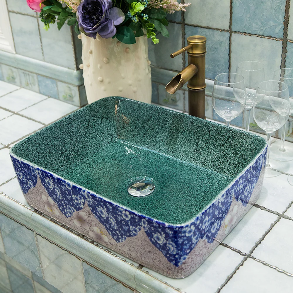 تشى الحمام فوق مكافحة حوض السيراميك الحمام الغرور الحمام بالوعة حوض الفن حوض الأزرق والأبيض الزجاج LO6201107 تشى الحمام فوق مكافحة حوض السيراميك الحمام الغرور الحمام بالوعة حوض الفن حوض الأزرق والأبيض الزجاج LO6201107