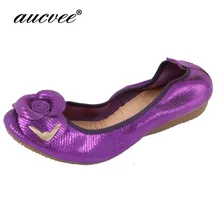 Aucvee/Брендовая женская повседневная обувь; женские балетки на плоской подошве с бантом; женские зеленые туфли из натуральной коровьей кожи с круглым носком; женские M-502