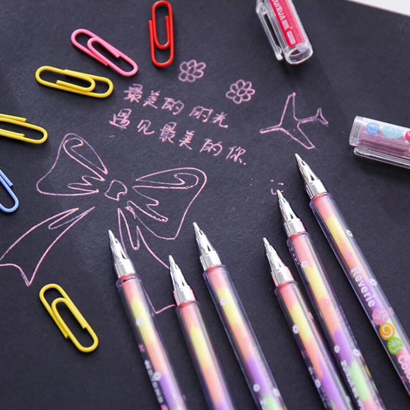 

6 Color Inks Series Gel Pen DIY Office Stationery and School Supplies Smooth Writing Pen 0.8mm 1PCS