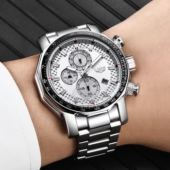 

Relogio Masculino 2019 NEW LIGE Mens Watches Fashion Chronograph Sport Watch Men Stainless Steel Waterproof Watch Quartz Clock