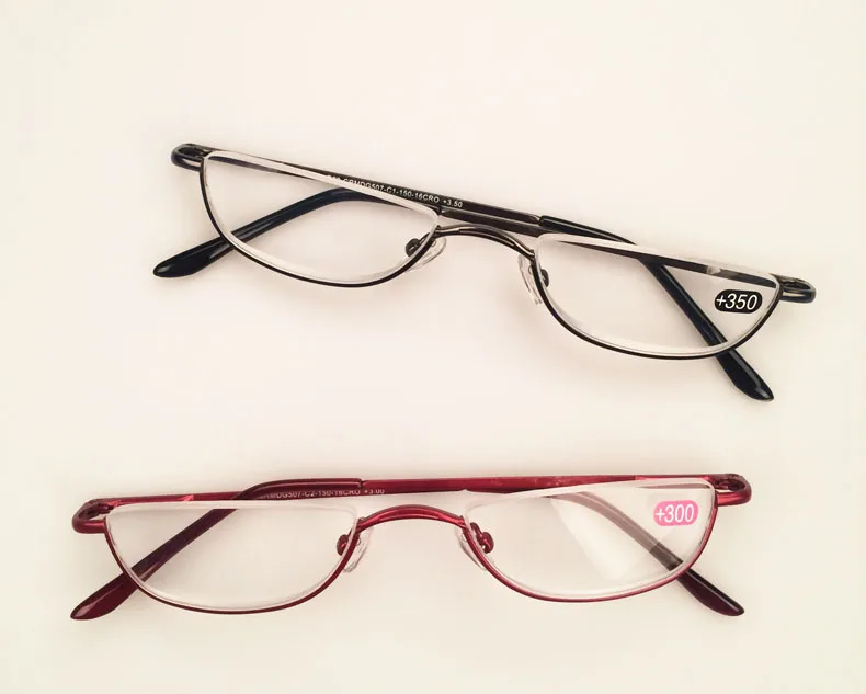 Пресбиопии половина Оправа очков для чтения высокое качество металл+ 1,0 1,25, 1,5, 1,75, 2,0 2,25, 2,5 3,0~ 4,0 с случае подарочная упаковка T0340