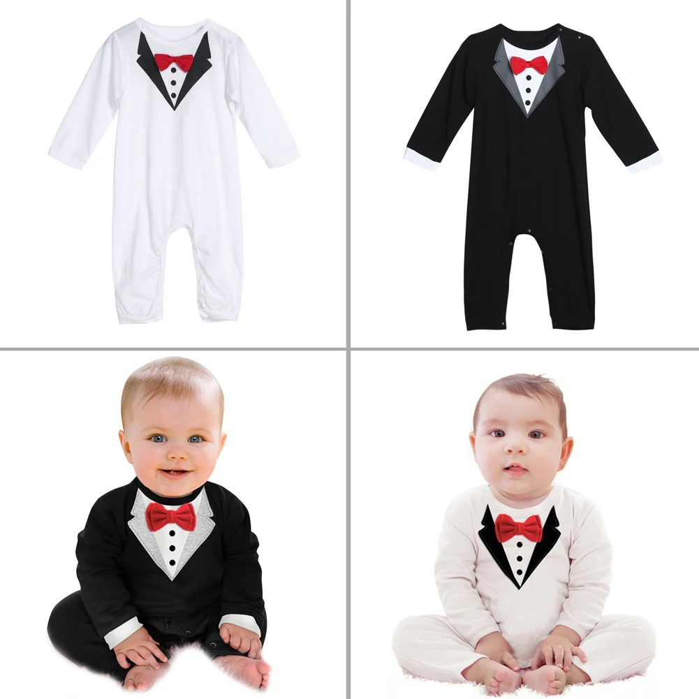 Toddler Handsome Baby Pompers Cool Boy Clothes Baby Long Sleeve Suit Infant Jumpsuit GentlemenBlack Bowknot Rompers Formal Suit Toddler Handsome Baby Pompers Cool Boy Clothes Baby Long Sleeve Suit Infant Jumpsuit GentlemenBlack Bowknot Rompers Formal Suit