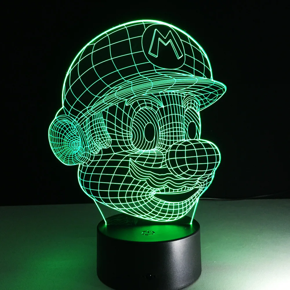  Novelty Lighting Super Mario Bro Table Desk Touch Sensor 3D LED Lamp Bulb Night Light Atmosphere De