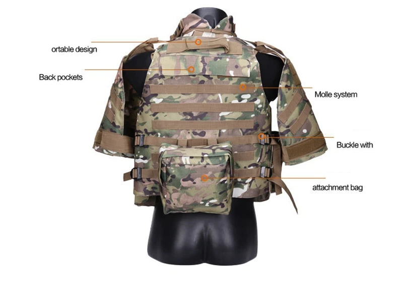 USMC Airsoft Military OTV Tactical Vest Camouflage combat Body Armor With Pouch/Pad ACU Molle Assault Plate Carrier CS Clothing