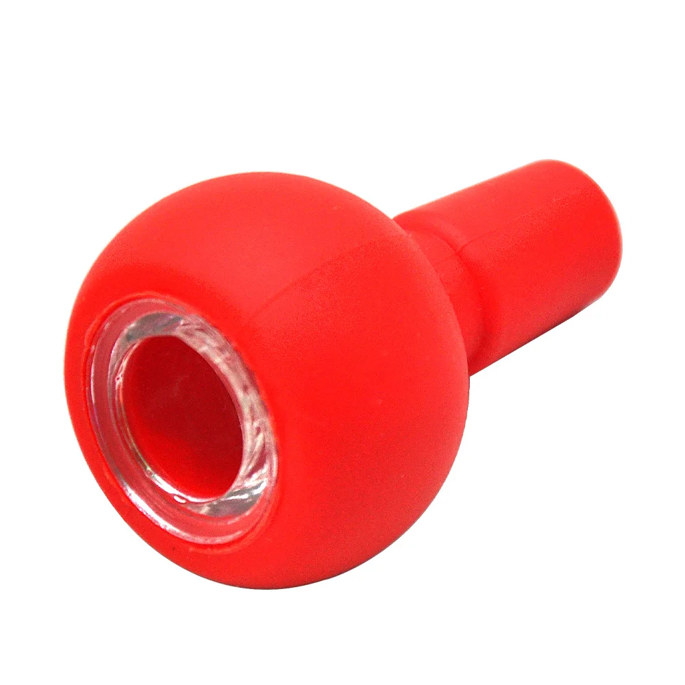 Богатая собака FDA силиконовая стеклянная чаша для стекла курительная водяная труба 62 мм круглая силиконовая Стеклянная Чаша Костюм кальян водопроводные трубы - Цвет: Red
