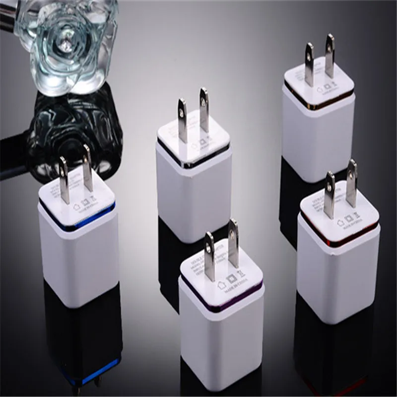 

Universal 2 USB black Quick charge 5V 2.1A for Iphone EU US Plug Mobile Phone Fast charger charging for redmi adapter plug