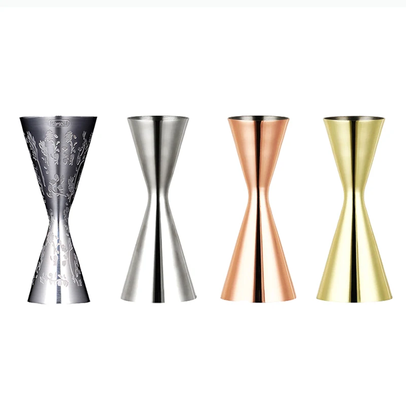 

Integrated-Style Jigger Double Cocktail Jigger Bar Measure with Etched Pattern Bar Tools