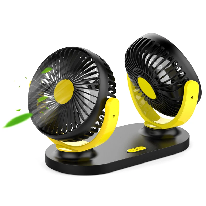 

Universal Car Usb Small Electric Fan Double Head Shaking Head 12V24V For Auto Big Truck Keep Cool In The Car Interior Accessor