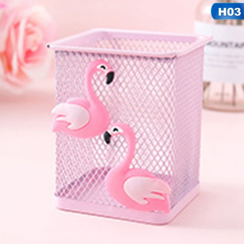 1 шт. Kawaii розовый единорог кактус Фламинго квадратный канцелярский ящик для хранения управление чехол Подставка для ручек и карандашей подставка студенческие канцелярские принадлежности