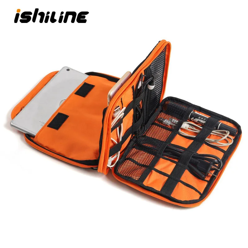 طبقة مزدوجة السفر كابل يو اس بي حقيبة التخزين أداة المنظم الإلكترونية الرقمية كيت الحقيبة باد سماعة شاحن أسلاك حقيبة التخزين