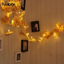 Светодиодный кленовые листья светильник гирлянды дома номер свет строка простой крытый декора