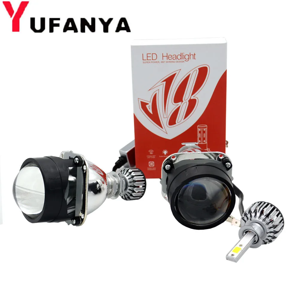 

2.5 inch mini bi projector lens cob h1 led 6000k fit for H1 H4 H7 motorcycle car headlight Headlamp car styling hid retrofit