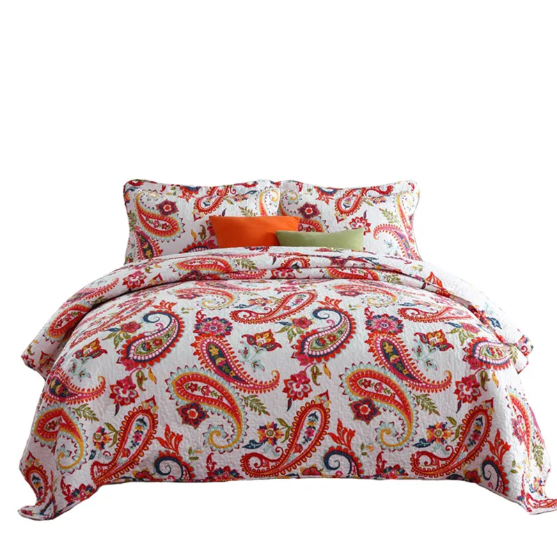 3pcs American Style 100 Cotton Thicken Patchwork Quilt Full Queen