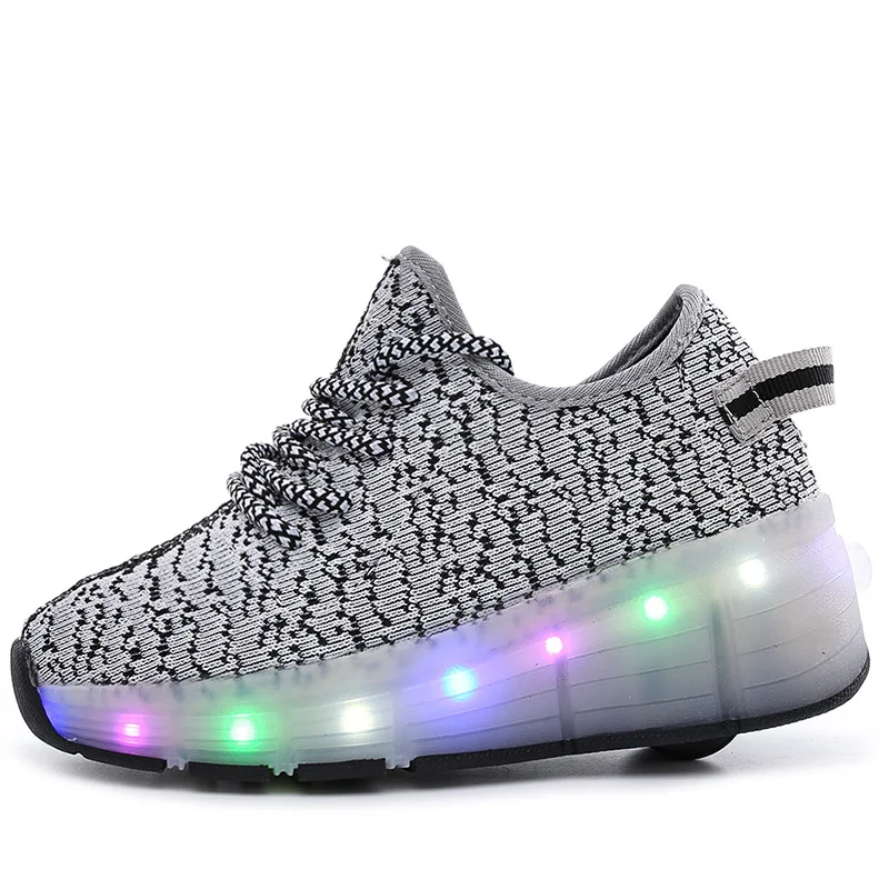Online Niños ruedas zapatos LED rodillo niños zapatos moda Niño y niñas deporte Casual zapato transpirable niños Flash zapatillas