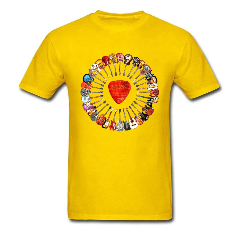 Geek T-Shirt 2018 Round Neck GuitarCircle Pure Cotton Young T Shirt Print Short Sleeve T Shirt Drop Shipping GuitarCircle yellow