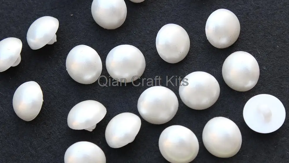 

400pcs big White Pearl Domed Buttons Round Resin Shank Buttons 15mm
