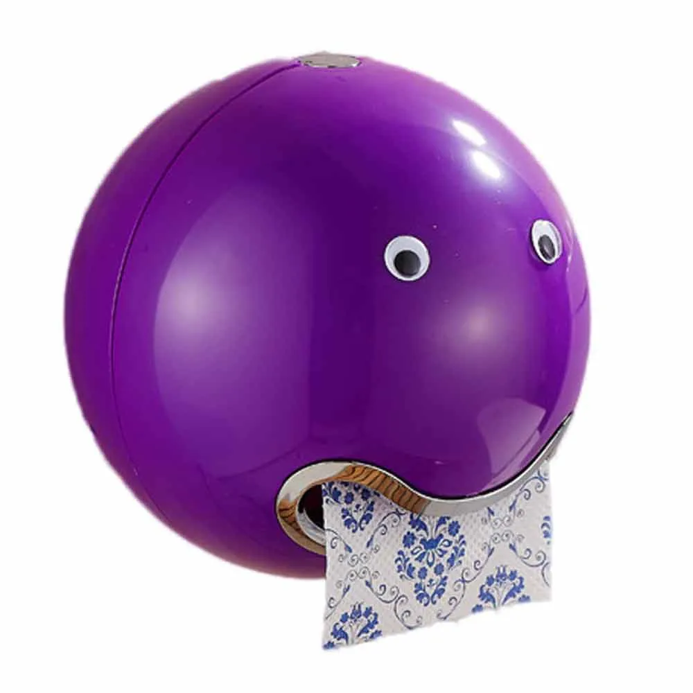 ABS пластиковый держатель для туалетной бумаги рулон бумаги для ванной держатель красочный рулон коробка для салфеток аксессуары для ванной комнаты A75 - Цвет: Purple