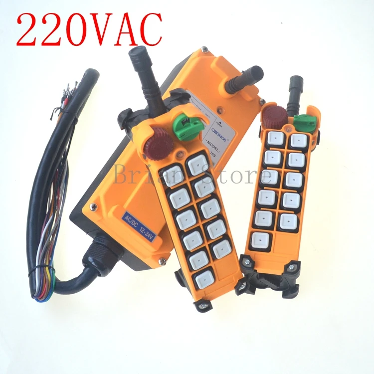 1PCS 5 Motion 1 Speed 2 transmitters Hoist Crane Remote Control System Emergency