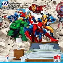 3D мультфильм детской комнаты обои в спальню мальчику обои мужчин, супер герой, фрески AS-CX американская Настенная роспись с окружающей средой