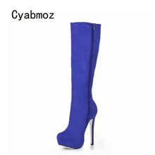 Cyabmoz/обувь; женские зимние сапоги до колена на платформе; Zapatos botas Mujer invierno; женские вечерние модельные туфли на День святого Валентина
