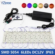 20 шт. SMD 5054 светодиодный модуль светильник 6 светодиодный s DC12V водонепроницаемый светодиодный рекламный модуль с подсветкой+ пульт дистанционного управления+ адаптер питания постоянного тока