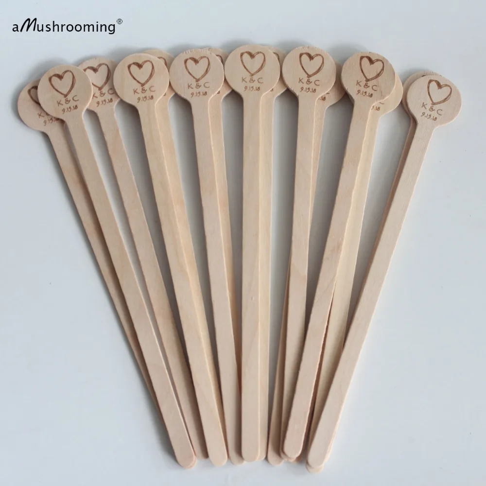 x100 Personalized Bridal Shower Candy Bar Stirrers Party Drink Stir
