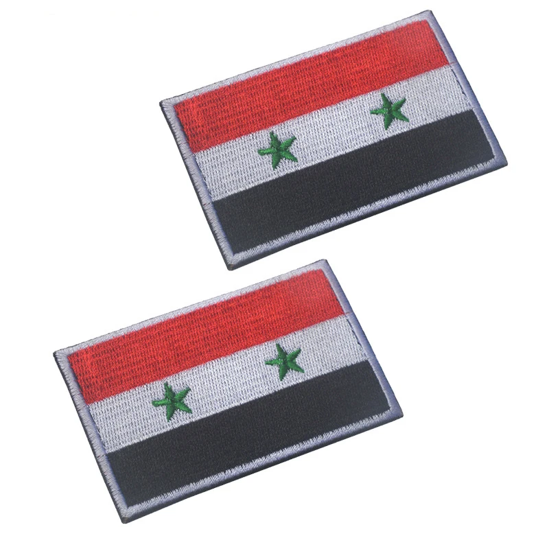 

3D embroidery patches armband loops and hook Flag of Syria Flag patches badges for clothing or hat or bag patch