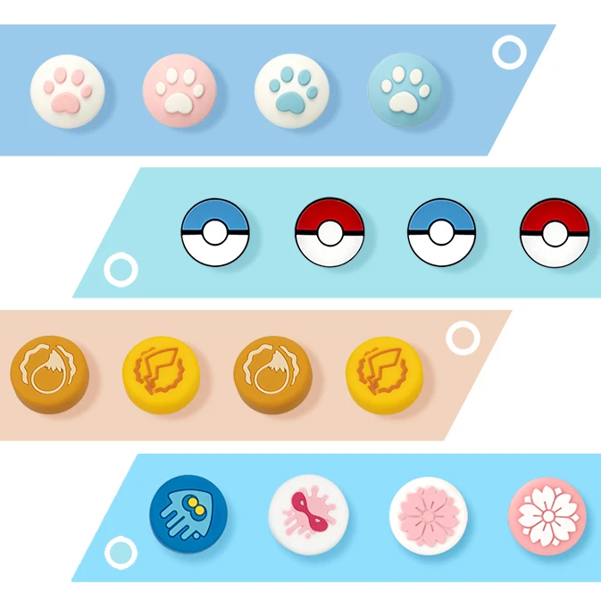 

Let's GoPokemon Thumb grips Caps For Nintendos NS Switch Joycon Poke Ball Silicone Non-slip ThumbSticks Grips Handle Button Caps