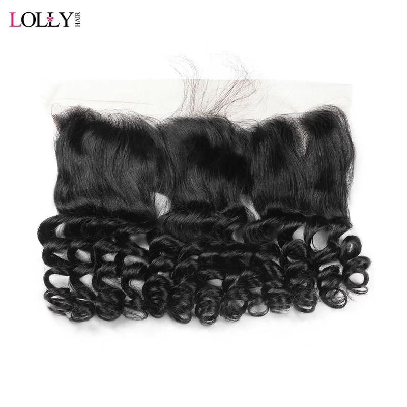 

Lolly Indian Loose Wave Frontal 13x4 inch Natural Color Human Hair Frontal with Baby Hair Non Remy Swiss Lace Frontal 8-20 inch