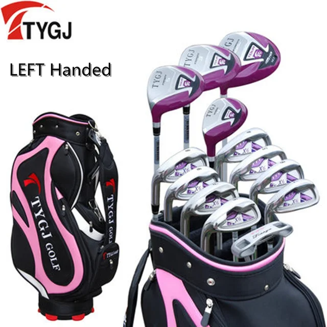 Best price at $408 Cheap Brand TYGJ, 13-pieces golf clubs LEFT handed female women ladies golf clubs complete set Graphite and steel shaft with bag