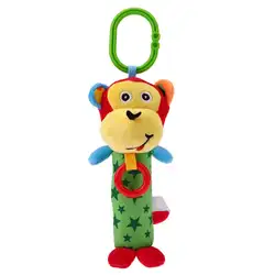 Забавный мультфильм обезьяна медведь кролика детские игрушки трещотки звон колокольчик подвесные игрушки, плюшевые, колокол игрушка