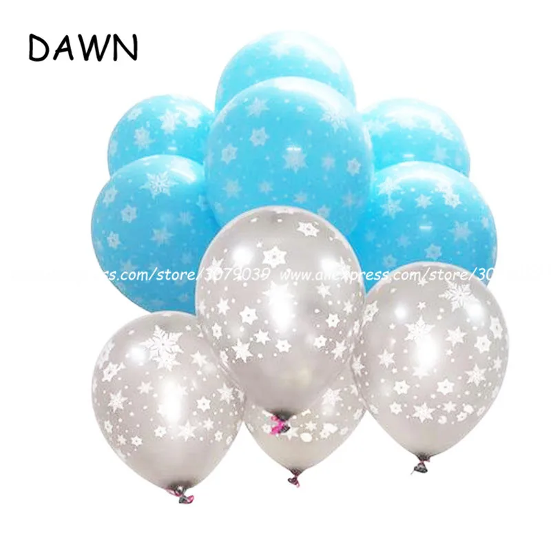 

10pcs/lot 2.8g 12inch Christmas Snowflakes Balloon Latex Printed Baloons Inflatable toys Christmas Decorations Party Supplies